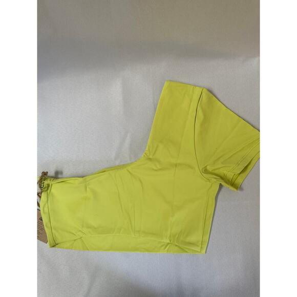 FP Toast Swim One Shoulder Swim Crop Top Daiquiri Green/Yellow SZ SM - Picture 2 of 2